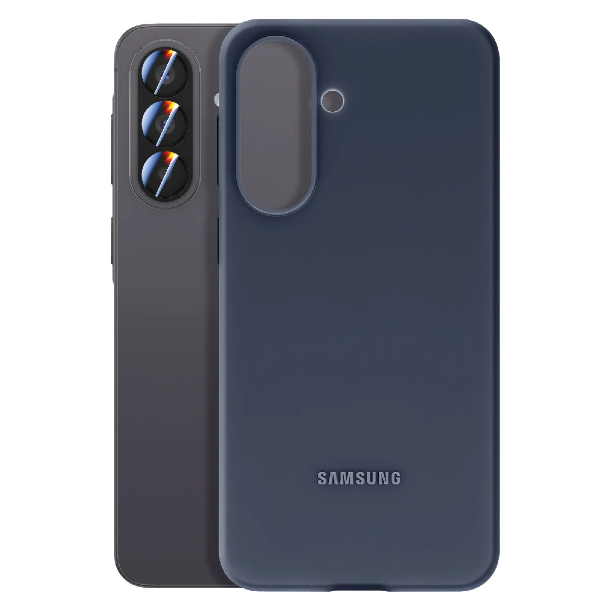 Samsung Coque pour Samsung Galaxy A57 en Silicone Lisse avec Rebords Surélevés Bleu nuit