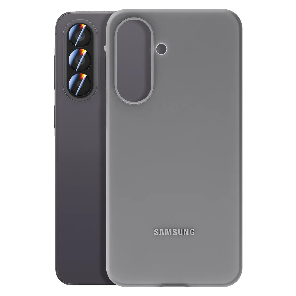 Samsung Coque pour Samsung Galaxy A57 en Silicone Lisse avec Rebords Surélevés Gris