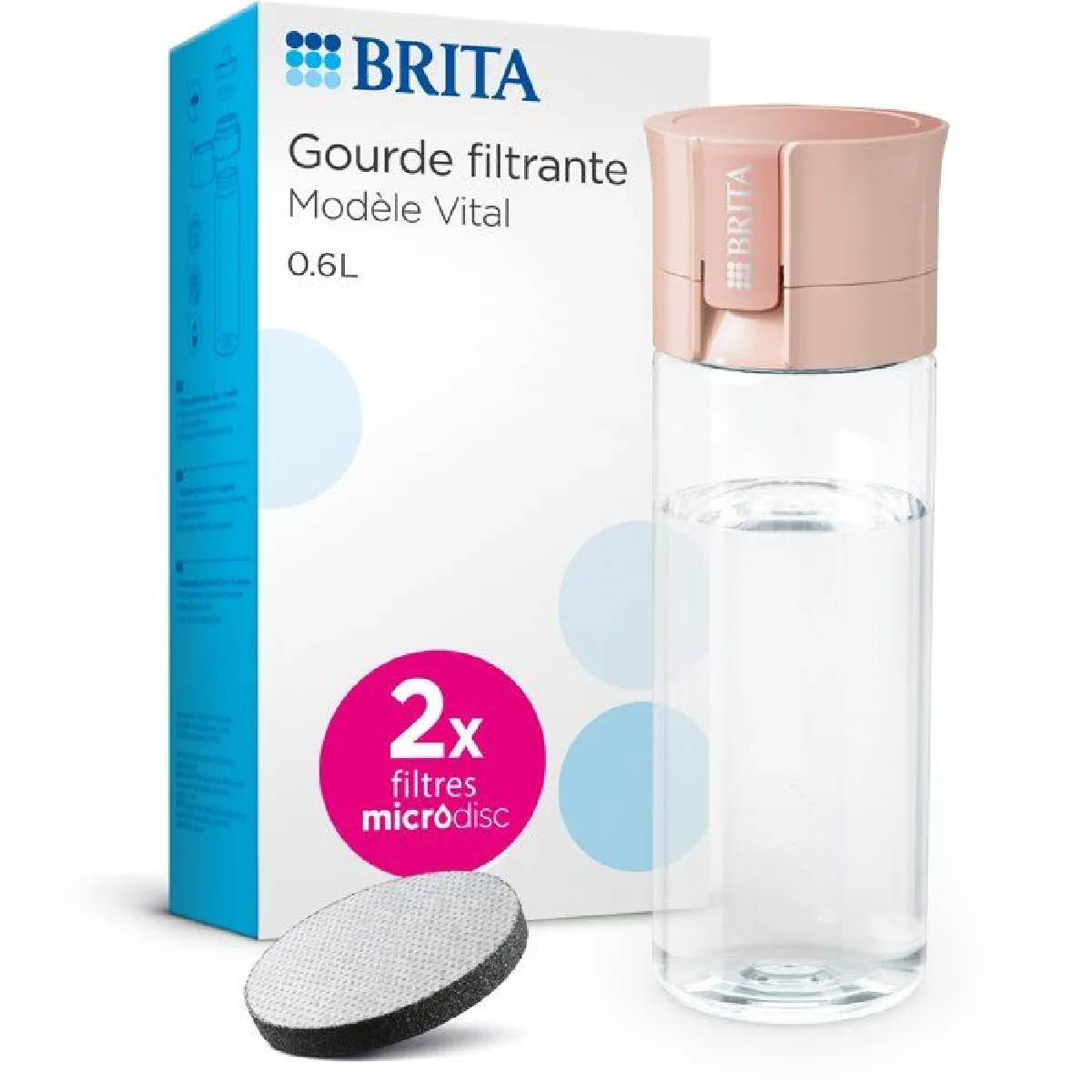 Brita Orange Gourde Filtrante 600Ml Abricot