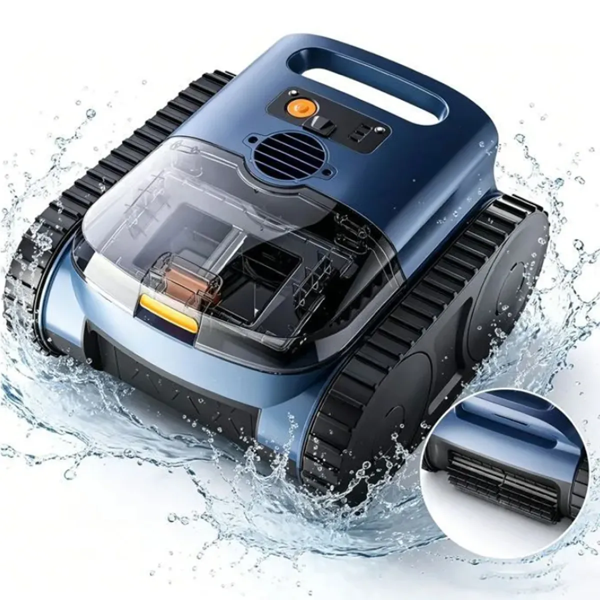 SEAUTO Robot Piscine Sans Fil, Puissant Filtration 3L, Double Filtration Ultra-Fine