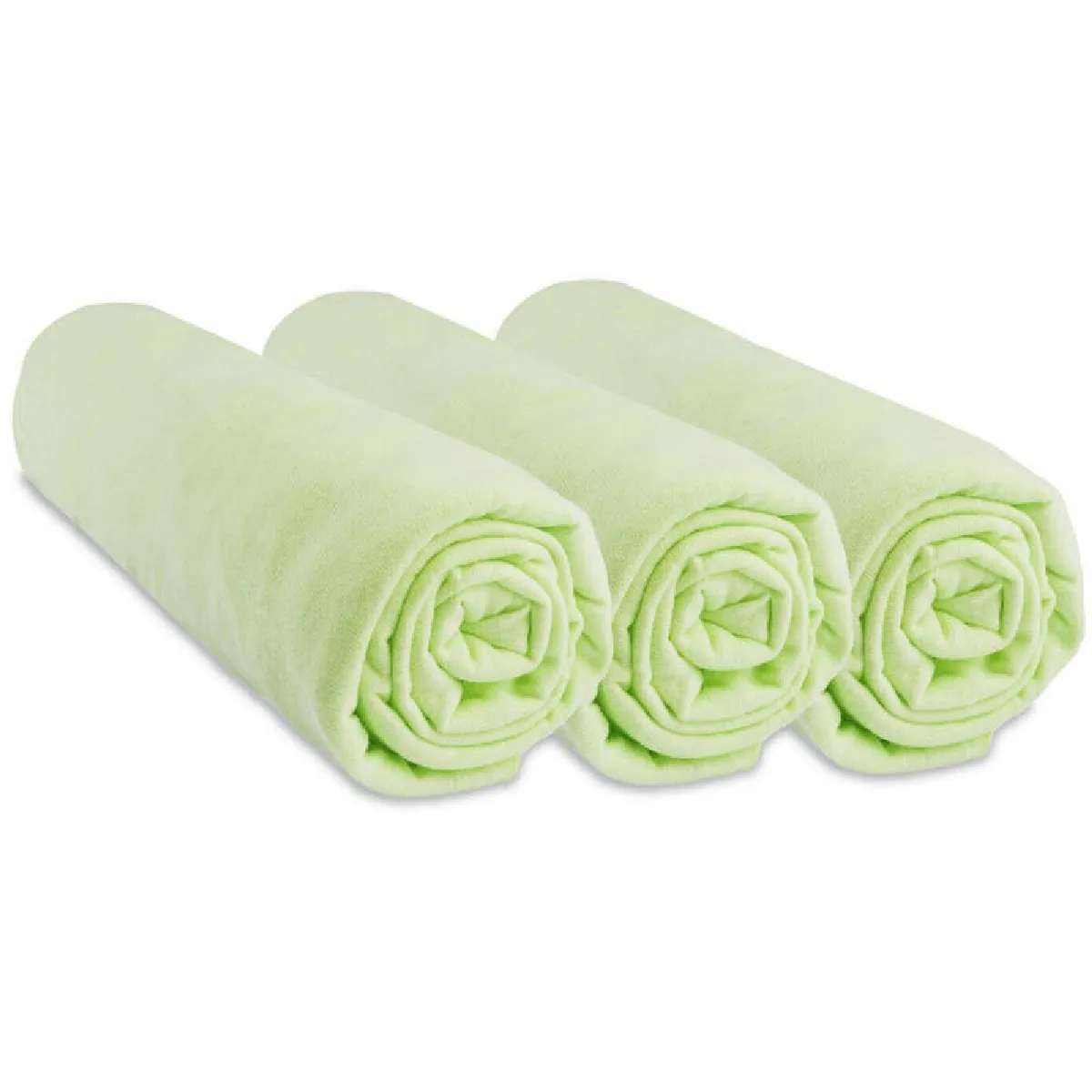 Easy Dort Lot De 3 Draps Housse Jersey 100% Coton - 60X120 Cm - Anis