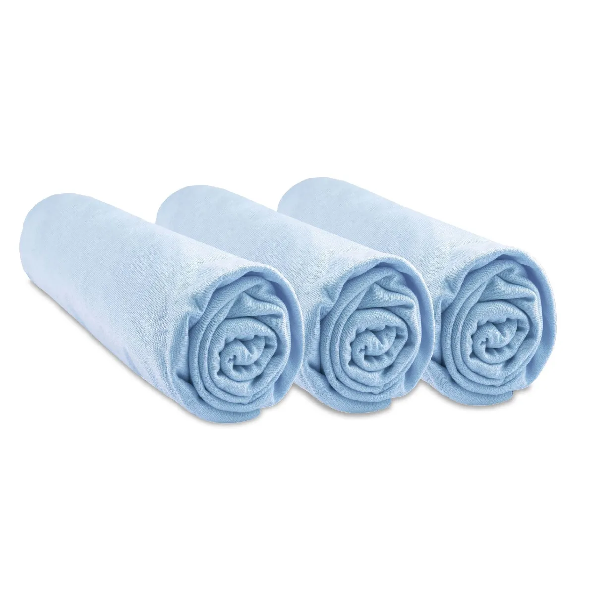 Lot de 3 Draps housse Berceau 40x80 / 40x90 Bambou - Ciel