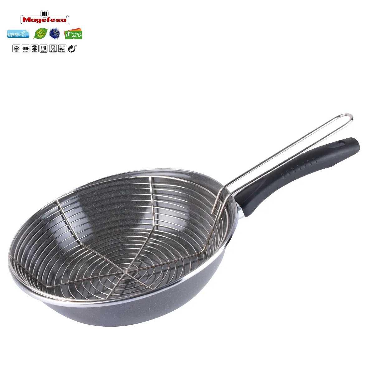 Magefesa Gris Poêle À Frire Avec Panier 26 Cm Parma - Image 2
