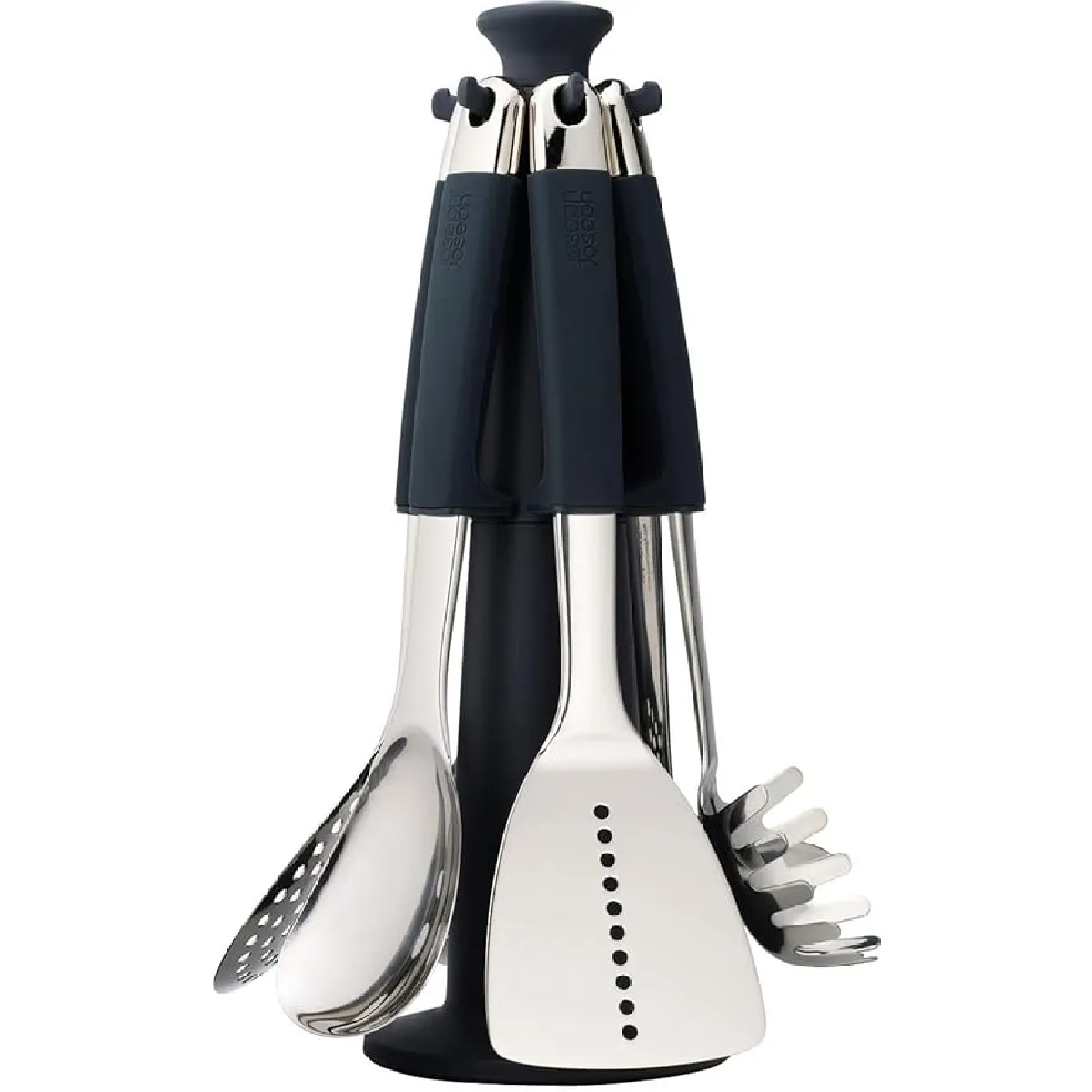 Joseph Joseph Set Ustensiles Elevate Steel 6 Pieces Support Rotatif Inox