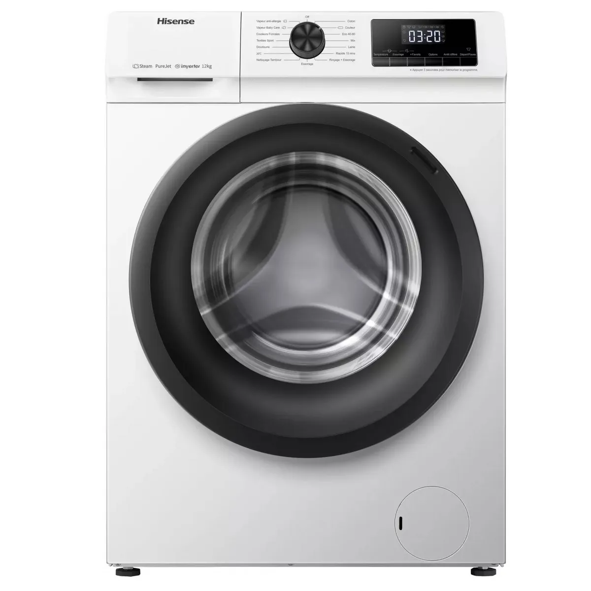 Hisense Lave-linge hublot W1214QE Blanc 12 kg, largeur 59,5 cm, classe A - Image 2