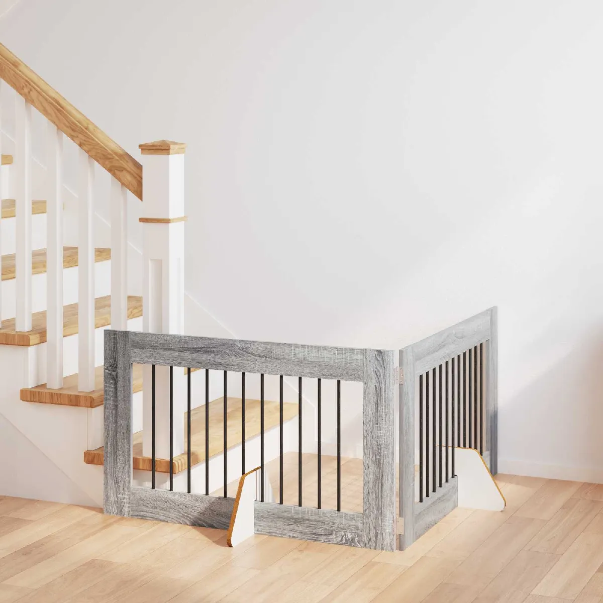 Meilleurs prix pour Vidaxl Portillon Pour Chien Avec Supports 2 Pcs Sonoma Gris