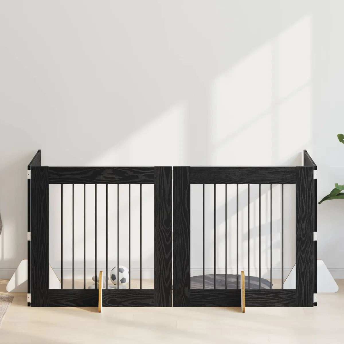 vidaXL Portillon pour chien avec supports 4 pcs Chêne 80 x 80 cm