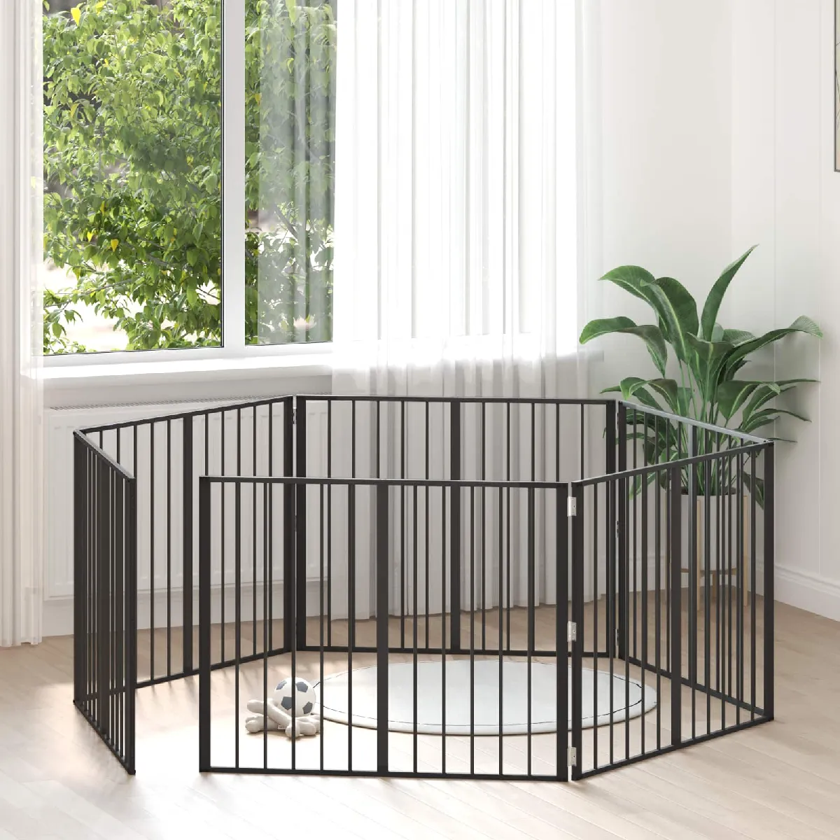 vidaXL Porte pour chien 6 pcs 100 x 80 cm Acier galvanisé