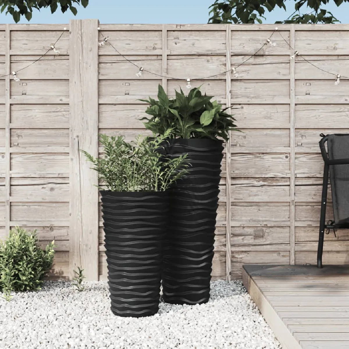 Non Communiqué Anthracite Vidaxl Jardinière Et Intérieur Amovible Aspect Rainuré, Bac À Fleurs, Pot De Jardin, Support De Jardinière, Pot De Fleur, Pot De Fleurs - Image 3