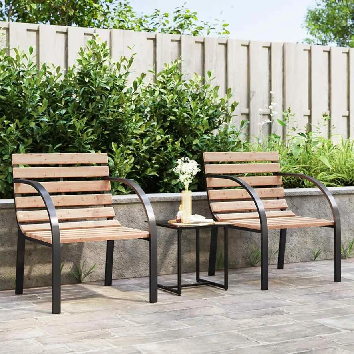 vidaXL Chaises de jardin Lot de 8 Bois
