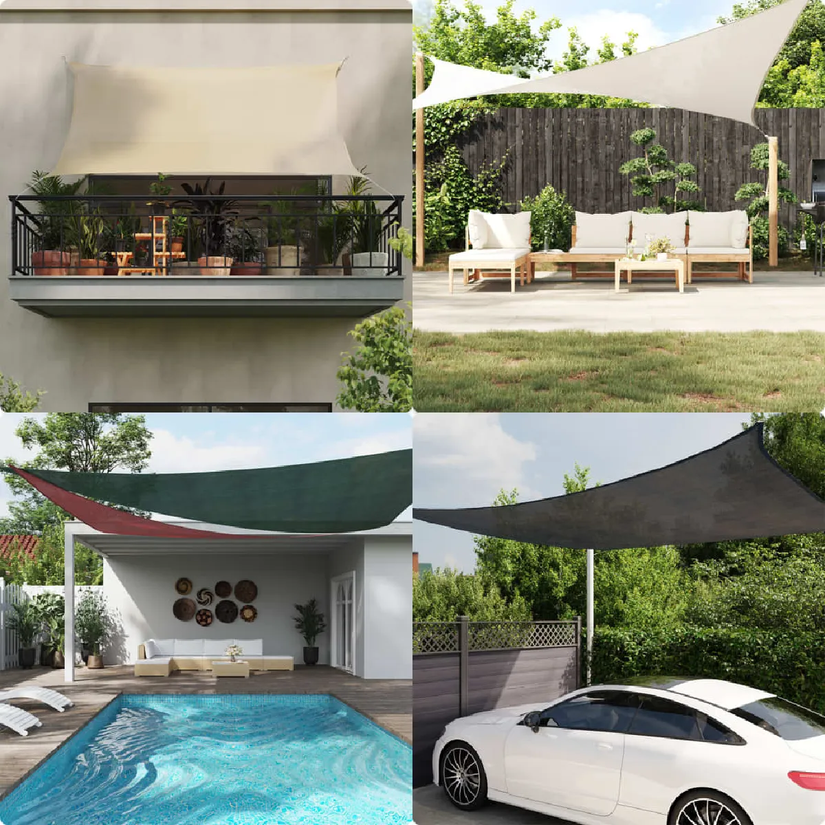 Vidaxl Voile d'ombrage 160 g/m² 3x3x3 m PEHD - vue 3