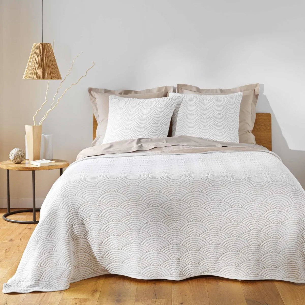 DOUCEUR D INTERIEUR Couvre-Lit & 2 Housses de Coussin Cassandra 220x240cm Naturel