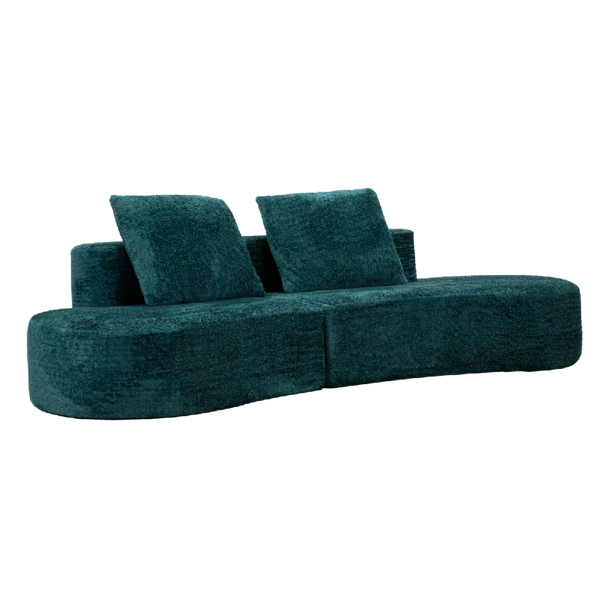 MAURO FERRETTI Canap&eacute; en tissu boucl&eacute; compress&eacute; au vert 238 x 92 x 78 cm