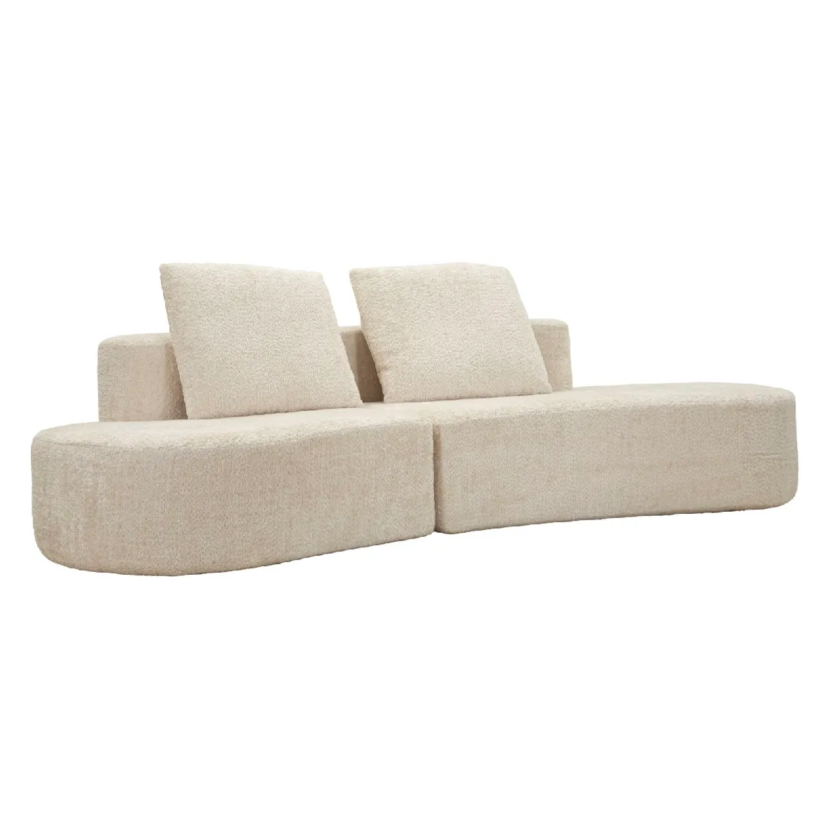 MAURO FERRETTI Canap&eacute; en tissu boucl&eacute; blanc compress&eacute; 238 x 92 x 78 cm