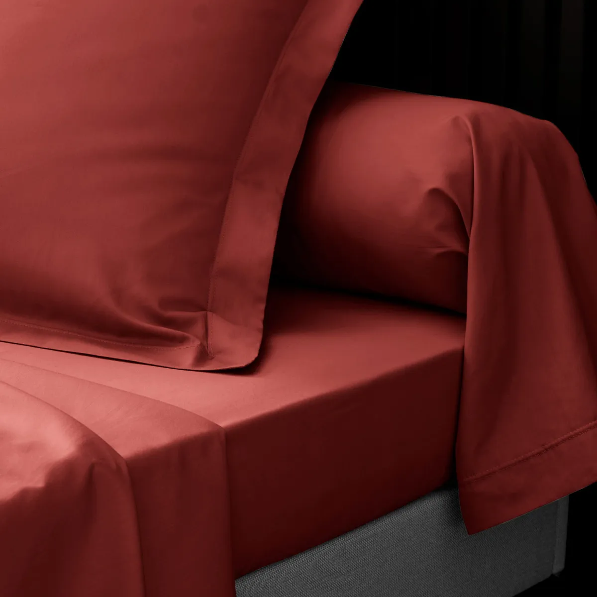 DOUCEUR D INTERIEUR Drap Plat Percaline 180x290cm Terracotta