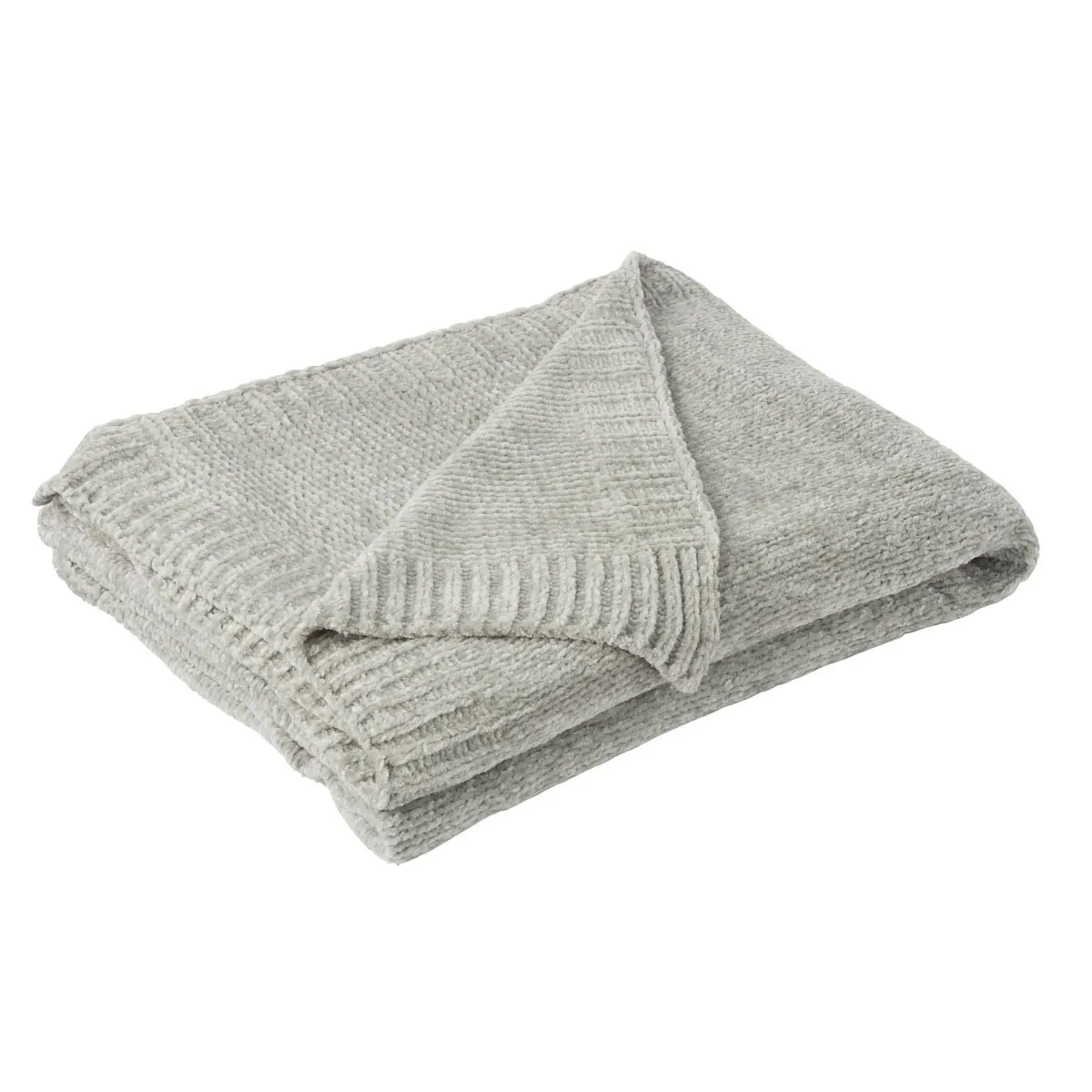 PARIS PRIX Plaid Uni Chenille Bradly 130x170cm Gris