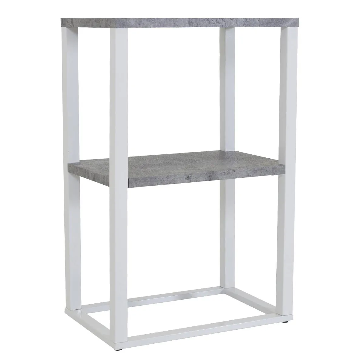 Table de Chevet Double Rise 68cm Gris & Blanc