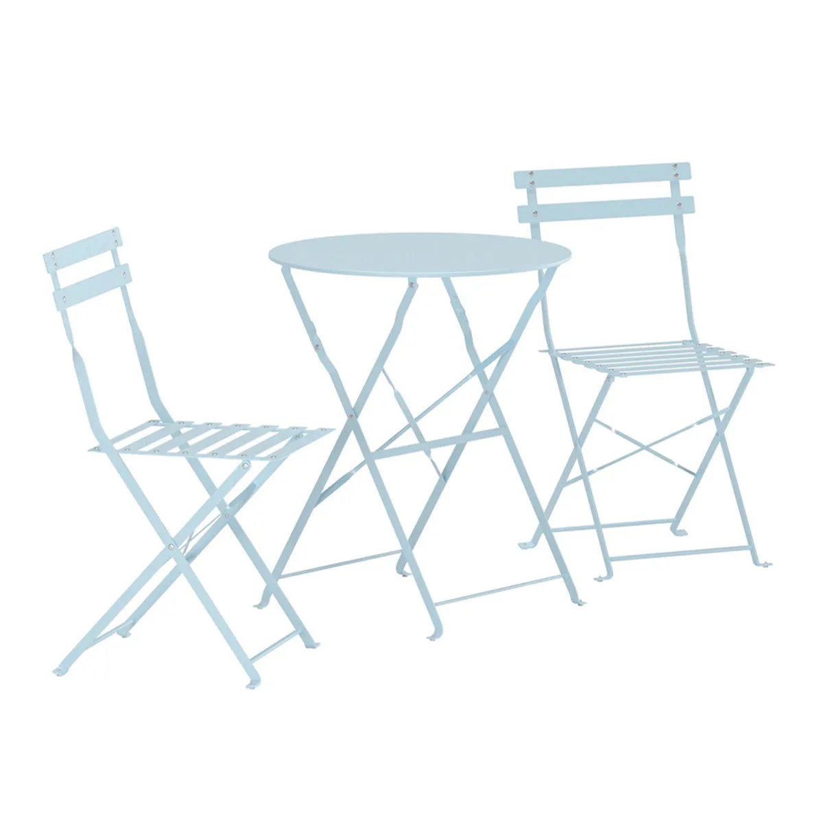 Ensemble Table de Jardin & 2 Chaises Tao 71cm Bleu