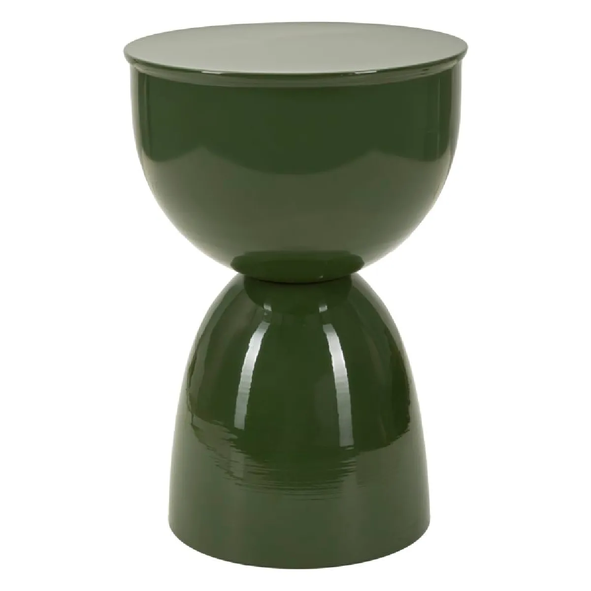 Table basse en métal vert brillant, ø 31 x 46 cm