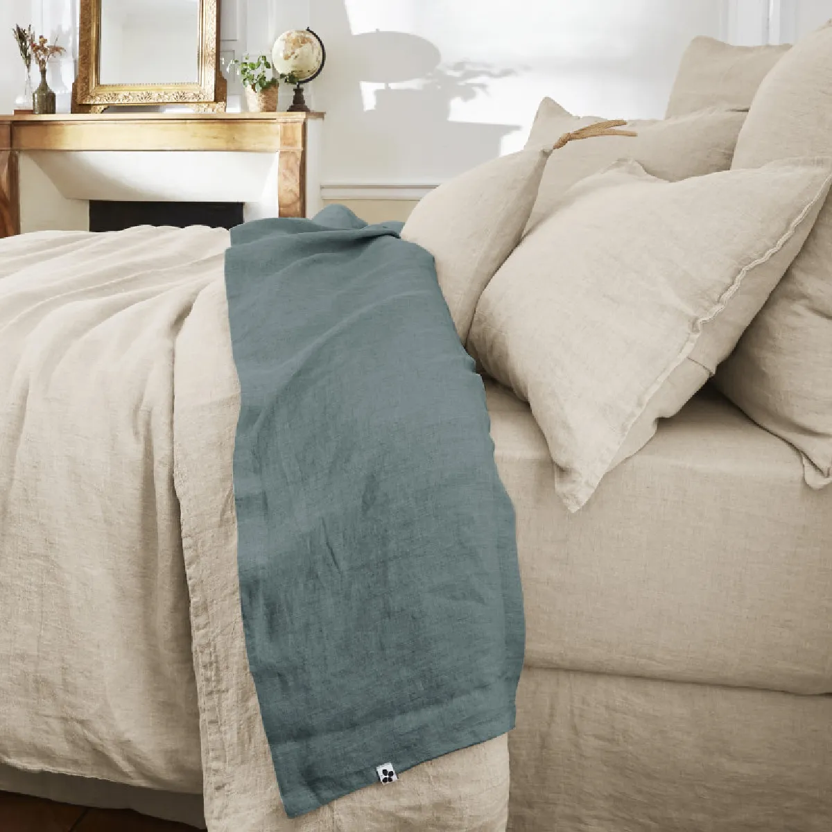 Drap plat "Soline" Lin lavé l'Effet Papillon