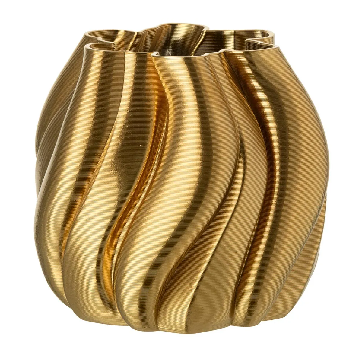 PARIS PRIX Vase D&eacute;co En Porcelaine ""impression 3d"" 22cm Dor&eacute;