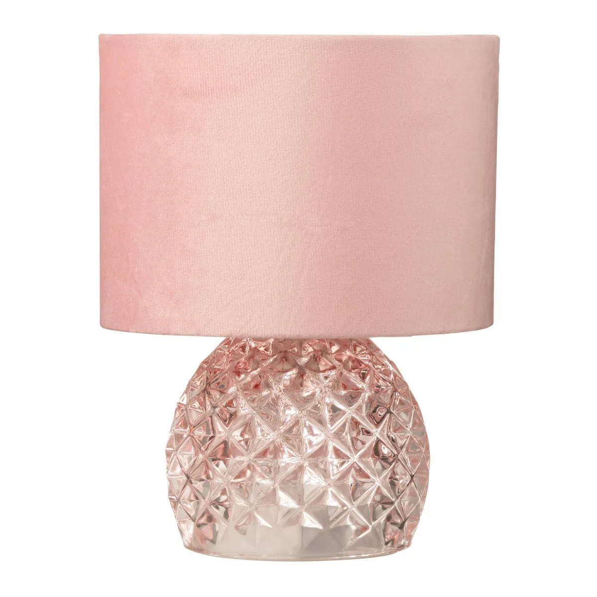 PARIS PRIX  Lampe &agrave; poser LED en verre - Rose clair