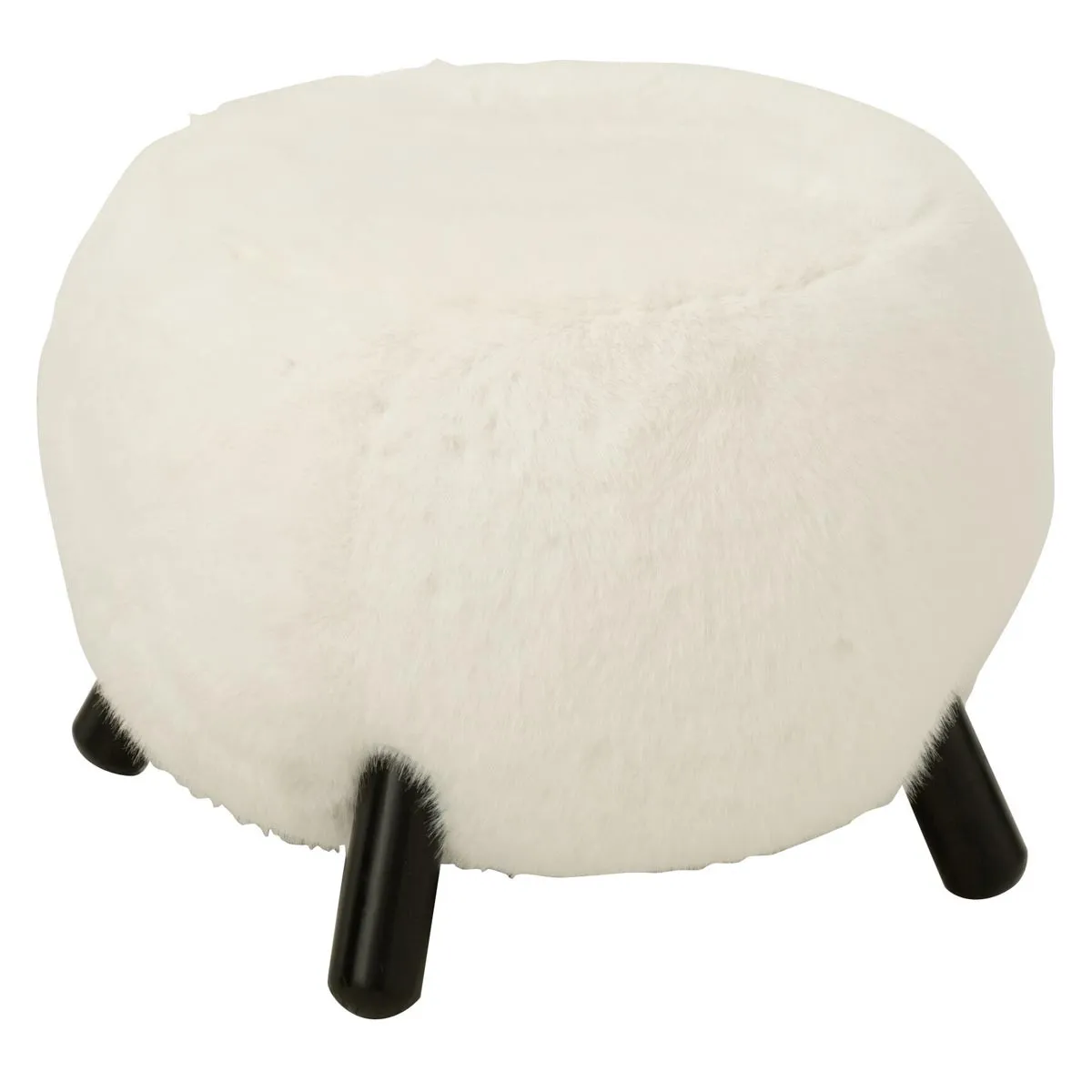 Tabouret Imitation Fourrure Bun 53cm Blanc