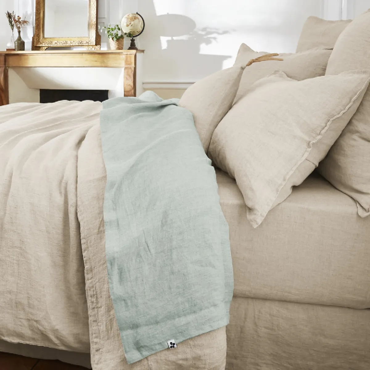 Drap plat "Soline" Lin lavé l'Effet Papillon