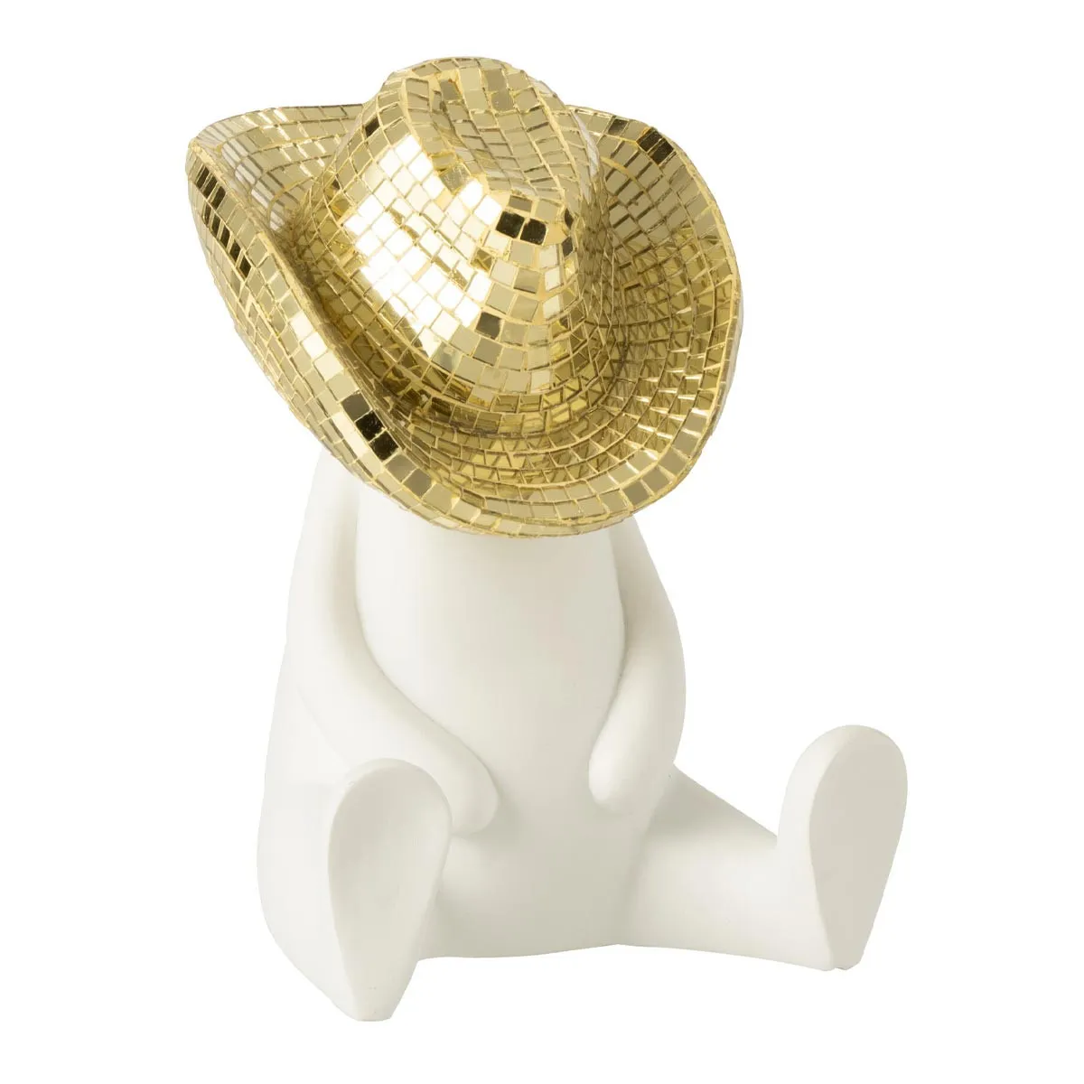 GENERIQUE - Statuette Cowboy - Objet de décoration - 18cm - Blanc - Image 2