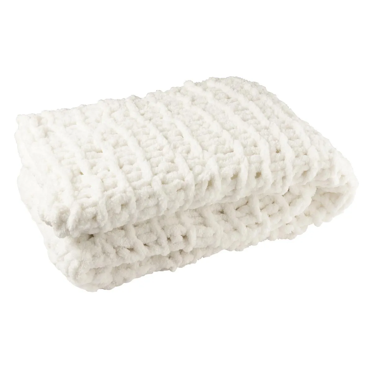 Paris Prix Blanc Plaid Tricoté Efrain 130X170cm