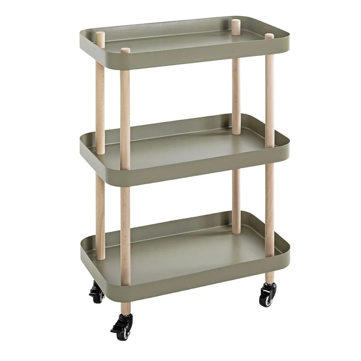 Desserte de Cuisine 3 Niveaux Yumi 76cm Vert