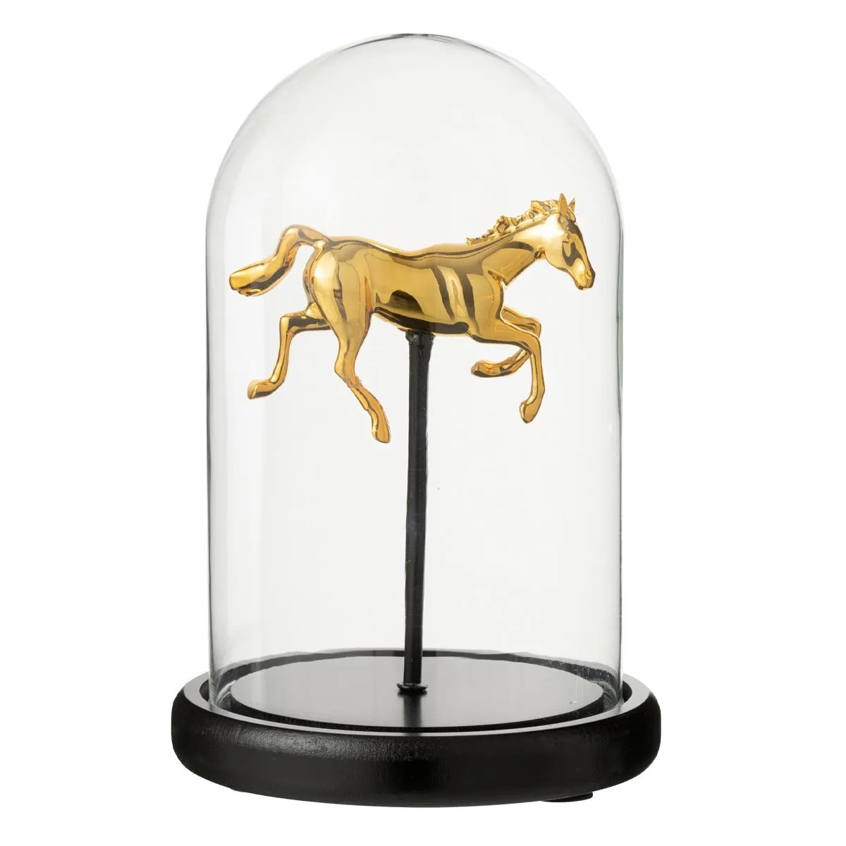 Paris Prix Cloche Déco En Verre Cheval 22Cm Doré