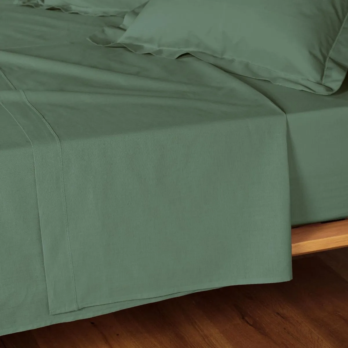DOUCEUR D INTERIEUR Drap Plat Lina 180x290cm Vert C&egrave;dre