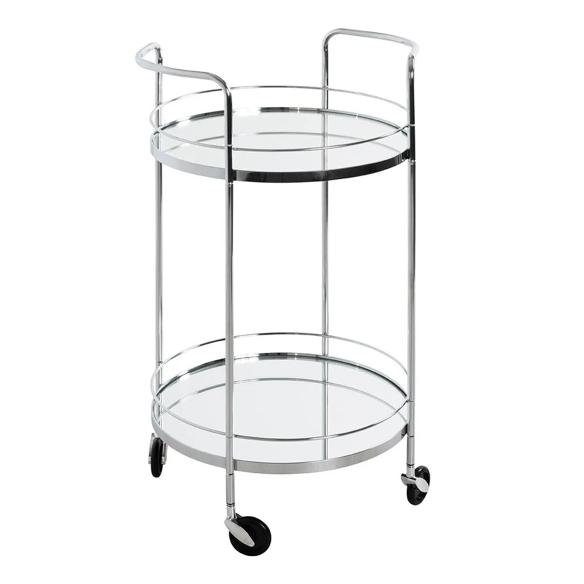 Desserte Design 2 Niveaux Palace 80cm Argent