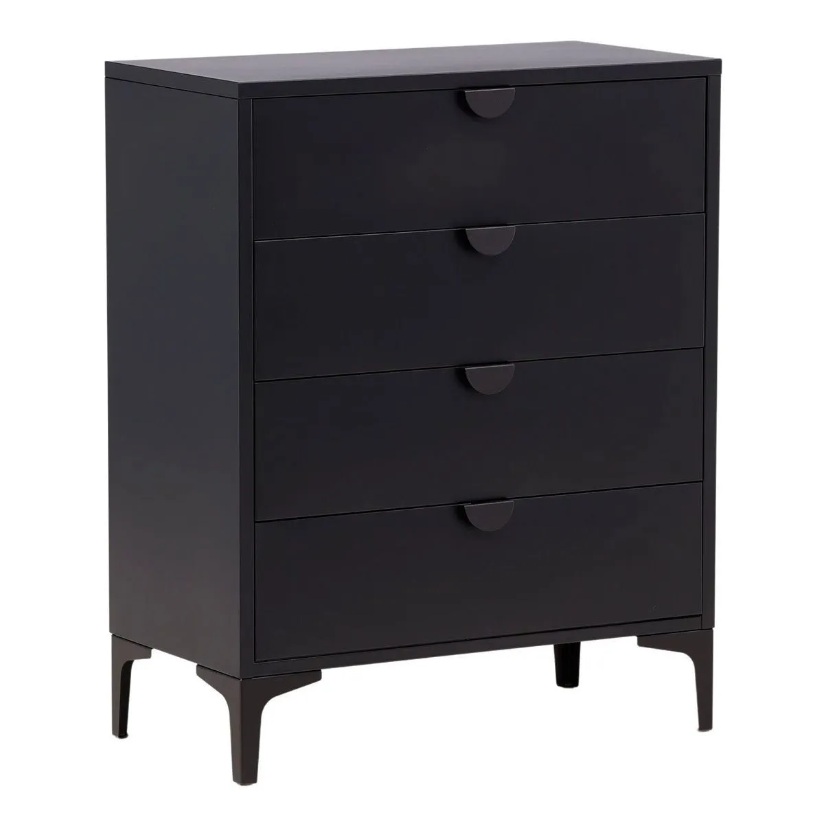 Commode 4 Tiroirs ""Piring"" 98cm Noir