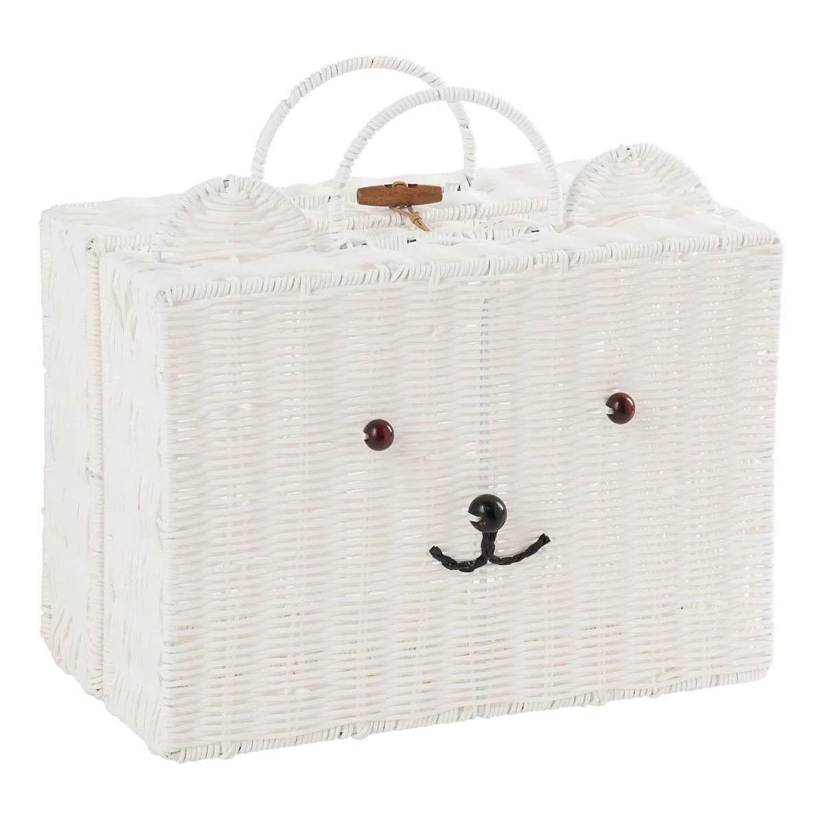 Valise Déco Enfant Ours Napoleon 35cm Blanc