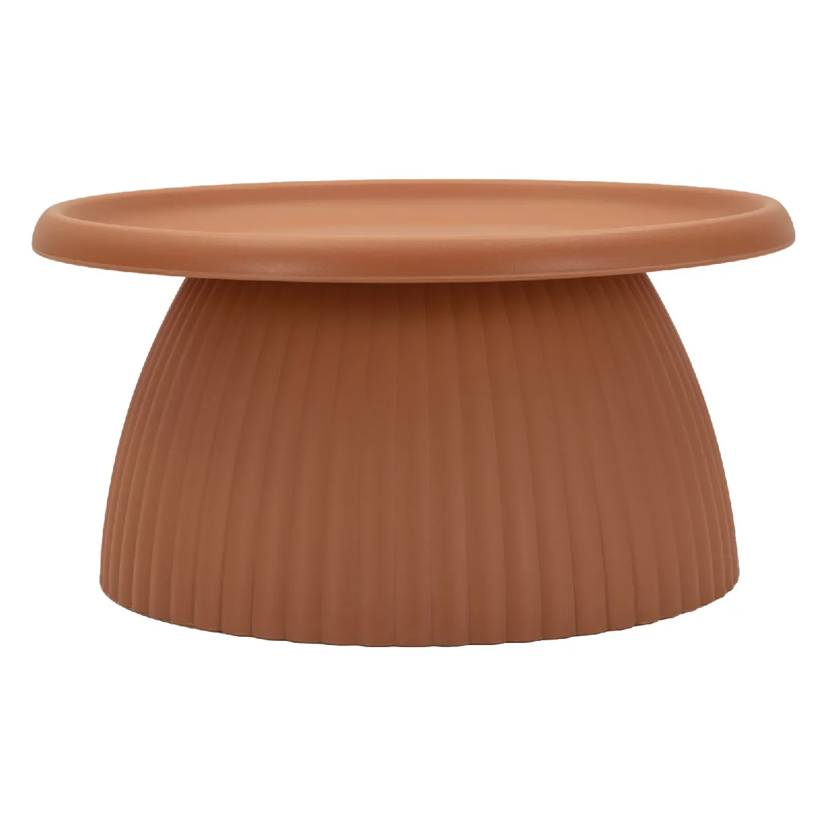 Table basse en PP couleur brique, ø 70x35