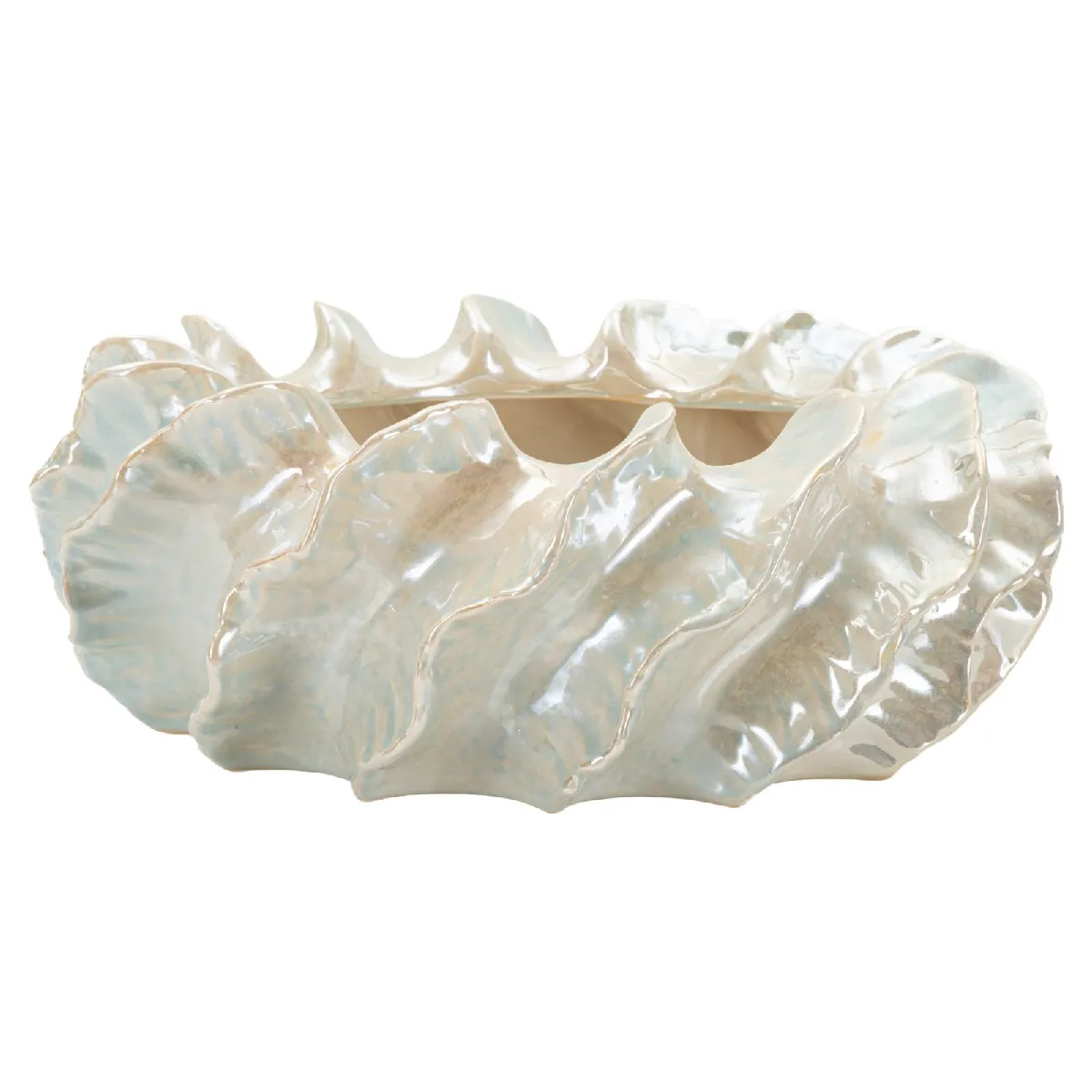 GENERIQUE - Cache-Pot Bas Perly - 43cm - Blanc - Image 3