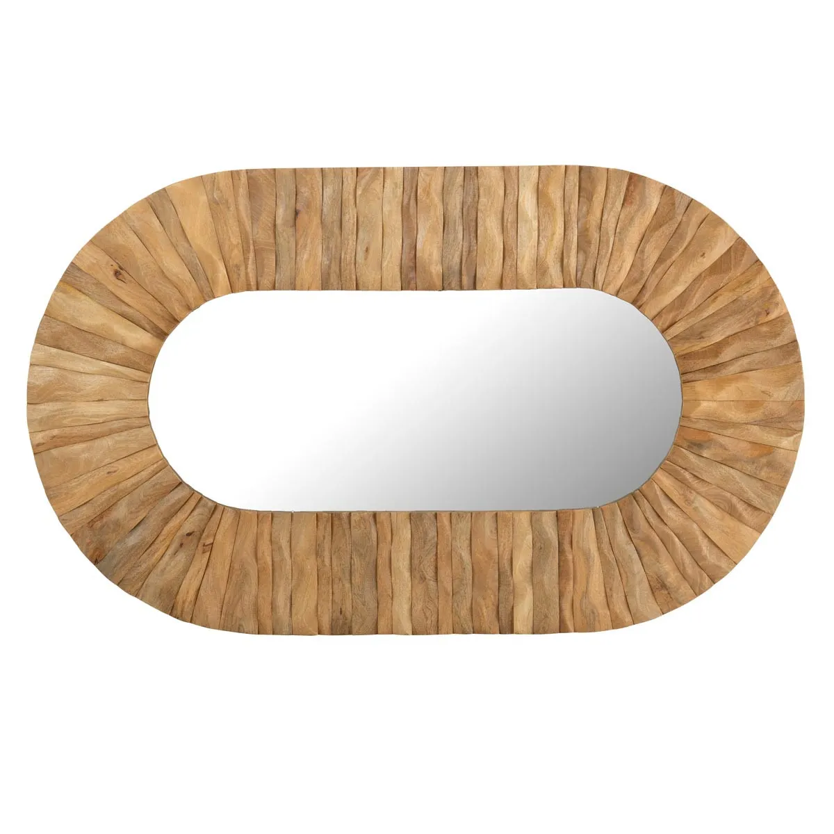 Paris Prix Marron Miroir Mural Ovale En Bois