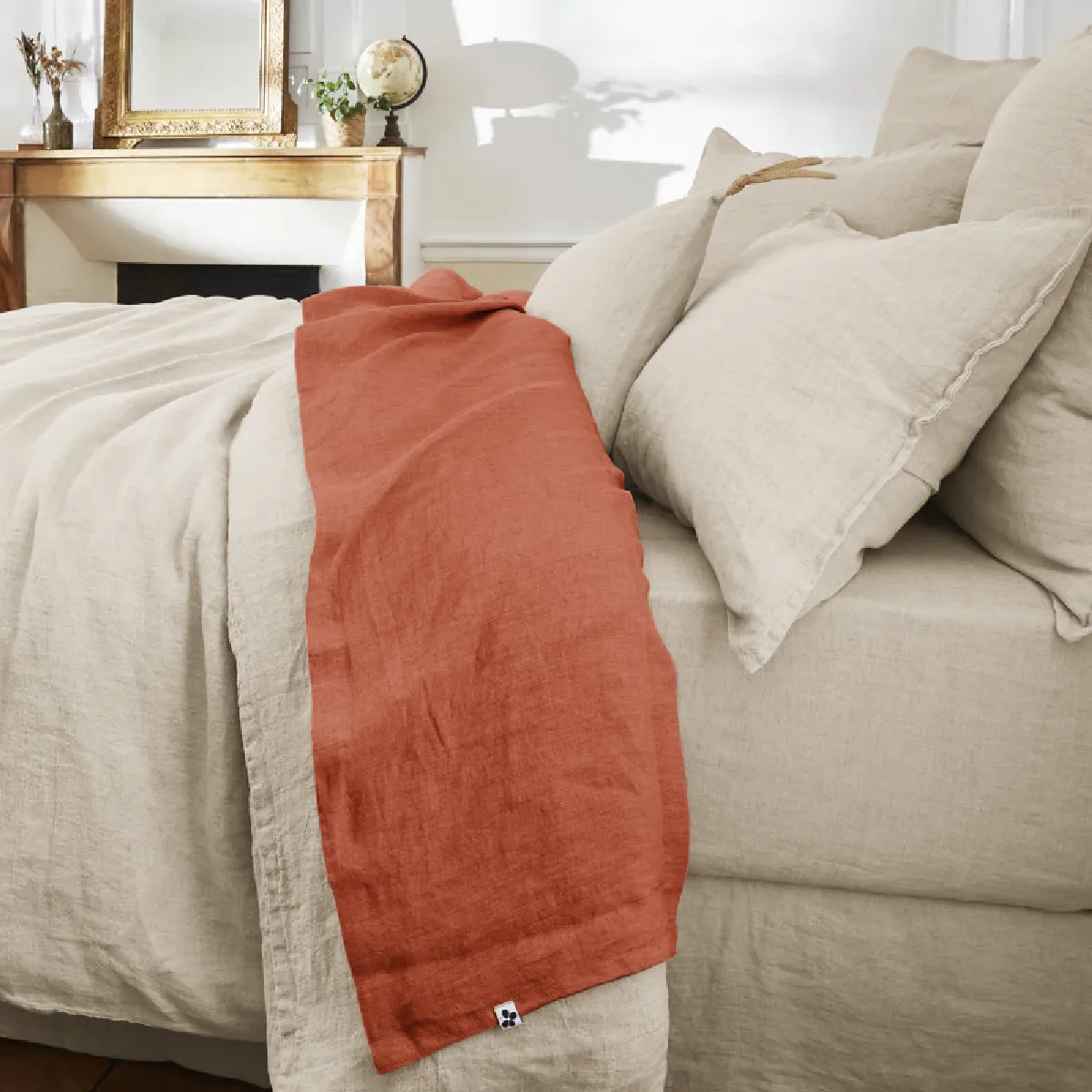 Drap plat "Soline" Lin lavé l'Effet Papillon