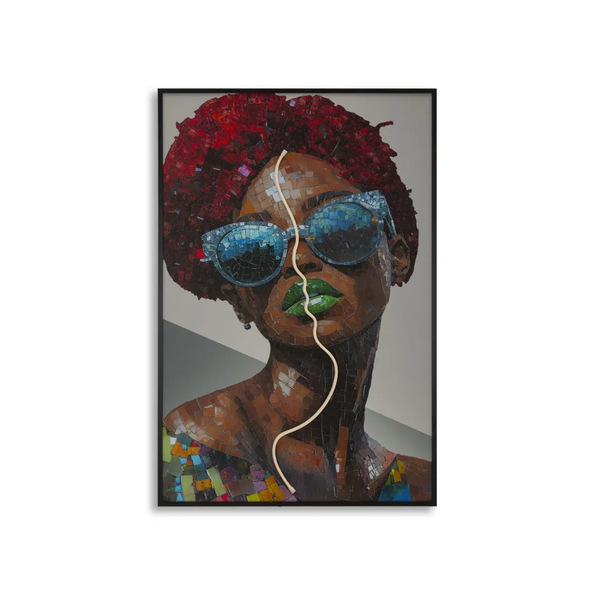 Mauro Ferretti Multicolore Tableau Mural Décoratif Avec Led Afro - Image 3