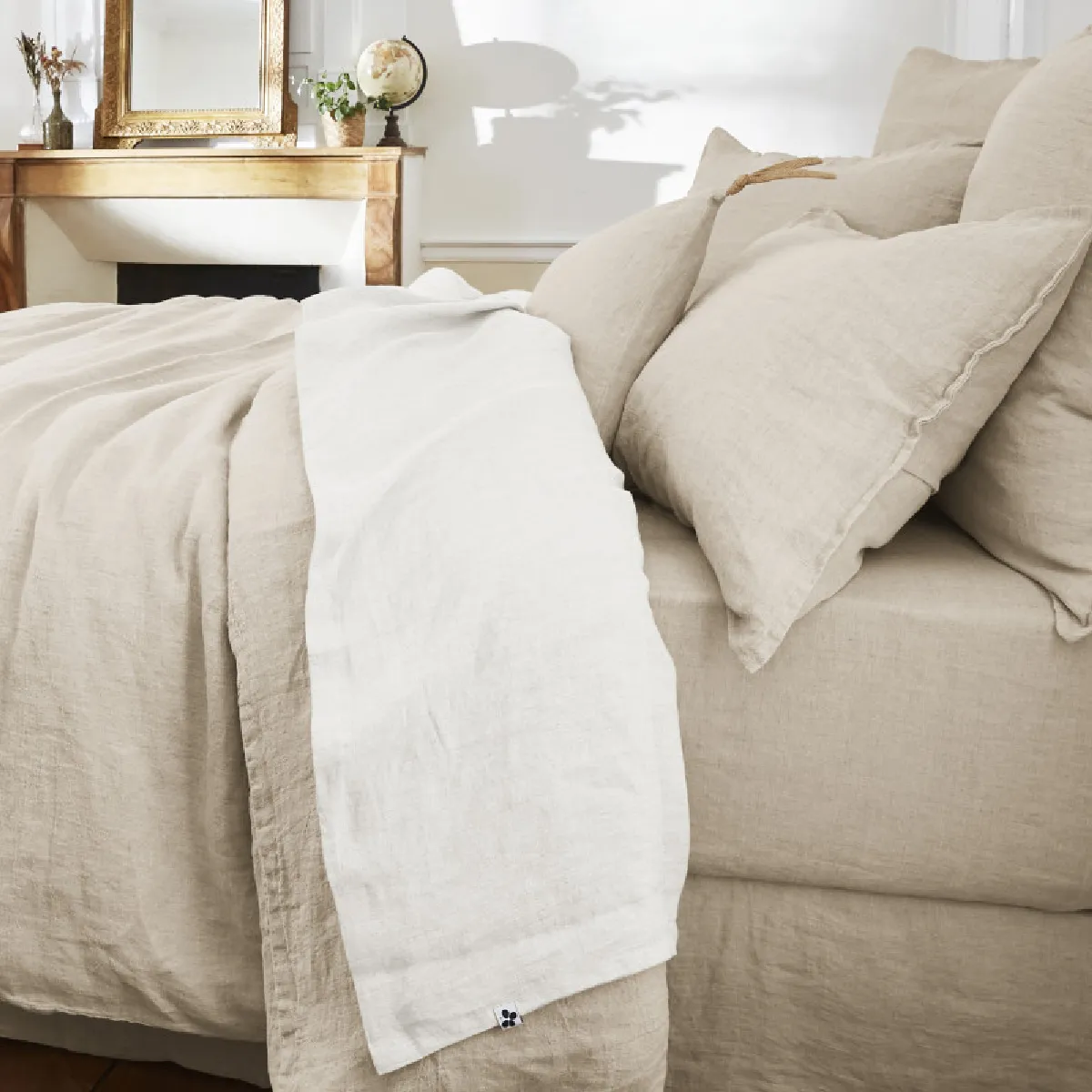 Drap plat "Soline" Lin lavé l'Effet Papillon
