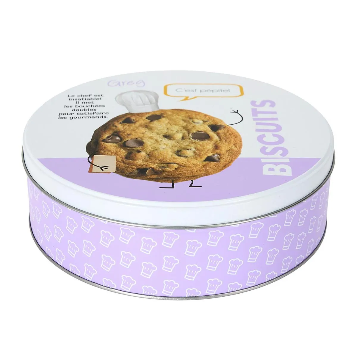 GENERIQUE - Boîte à biscuits - Métal - 22cm - Violet - Image 2