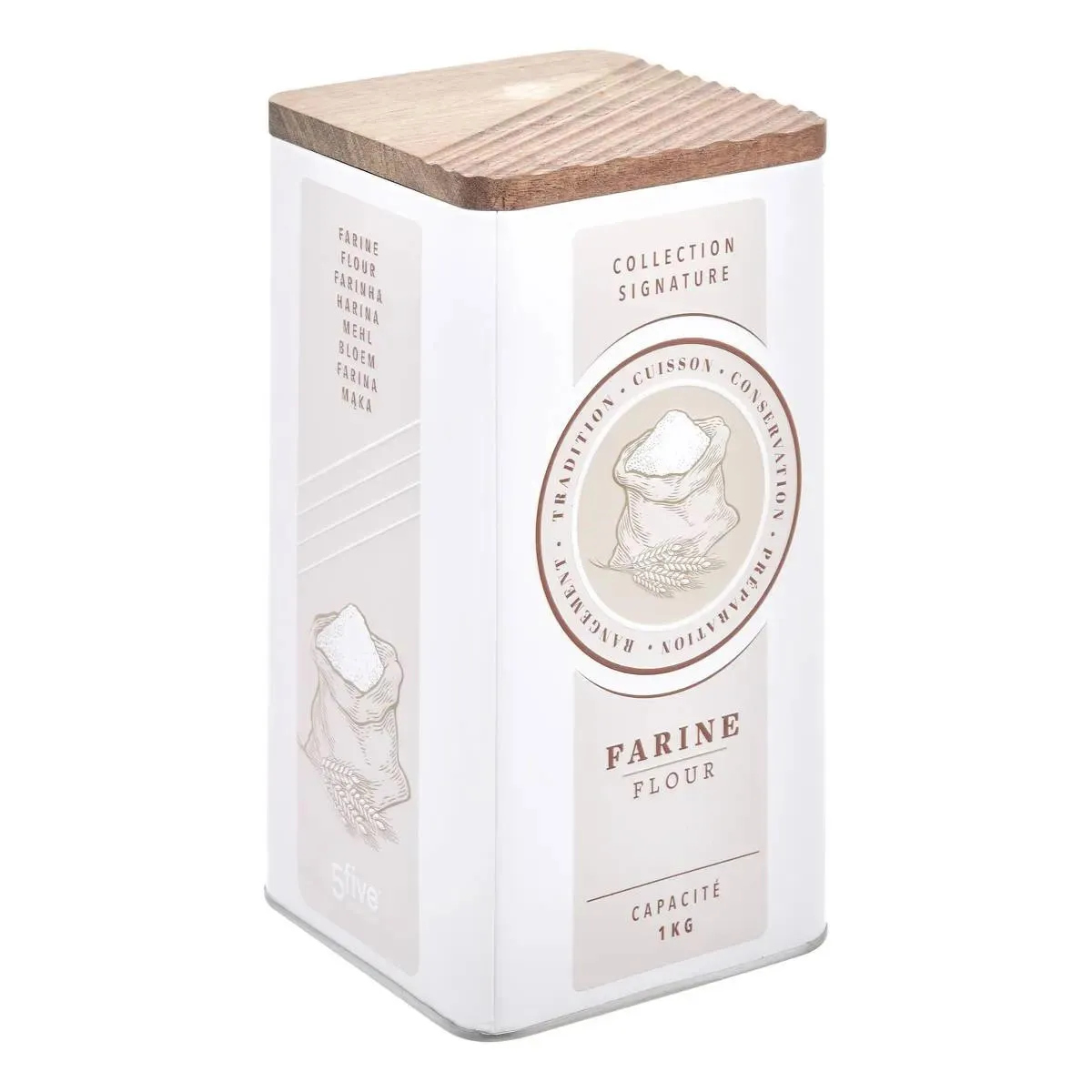 Five Simply Smart Boîte À Farine En Métal Signature 1,6L Crème