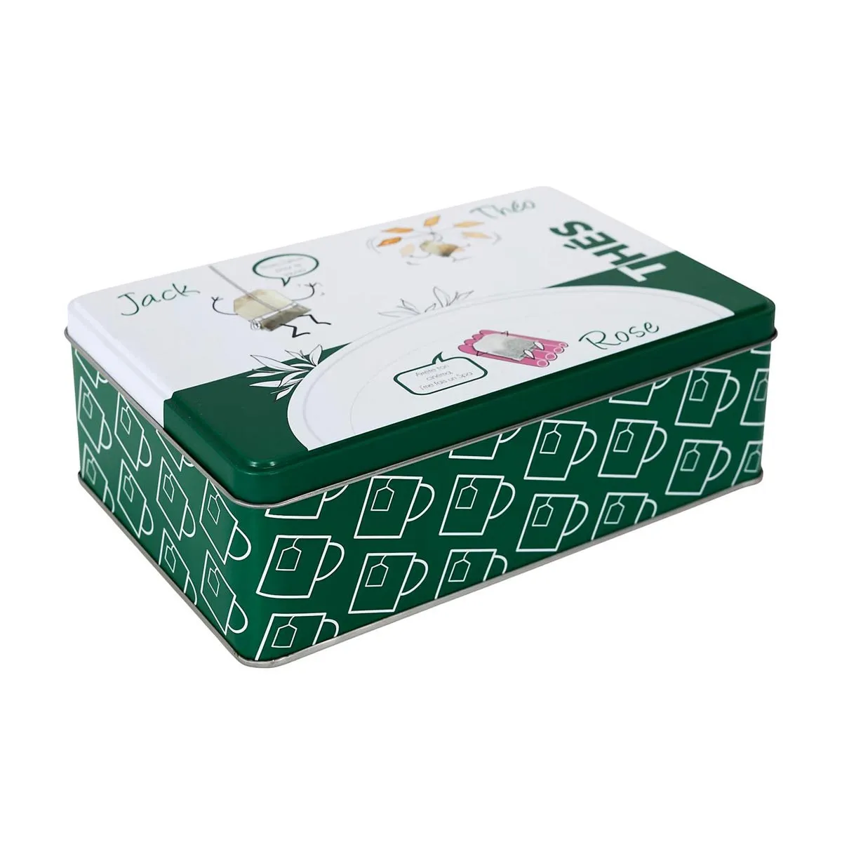 GENERIQUE - Boîte à Thé - Métal - 20cm - Vert - Image 2