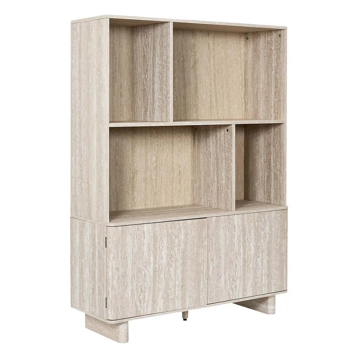 Biblioth&egrave;que Avec 2 Portes Pietra 140cm Beige