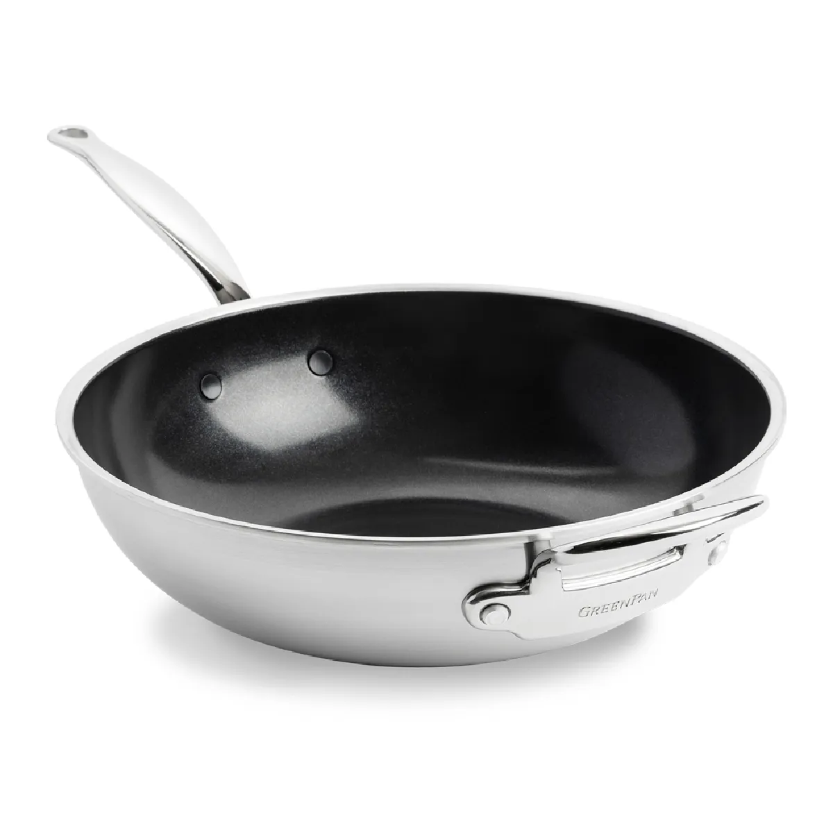 GREENPAN  Po&ecirc;le wok - Argent