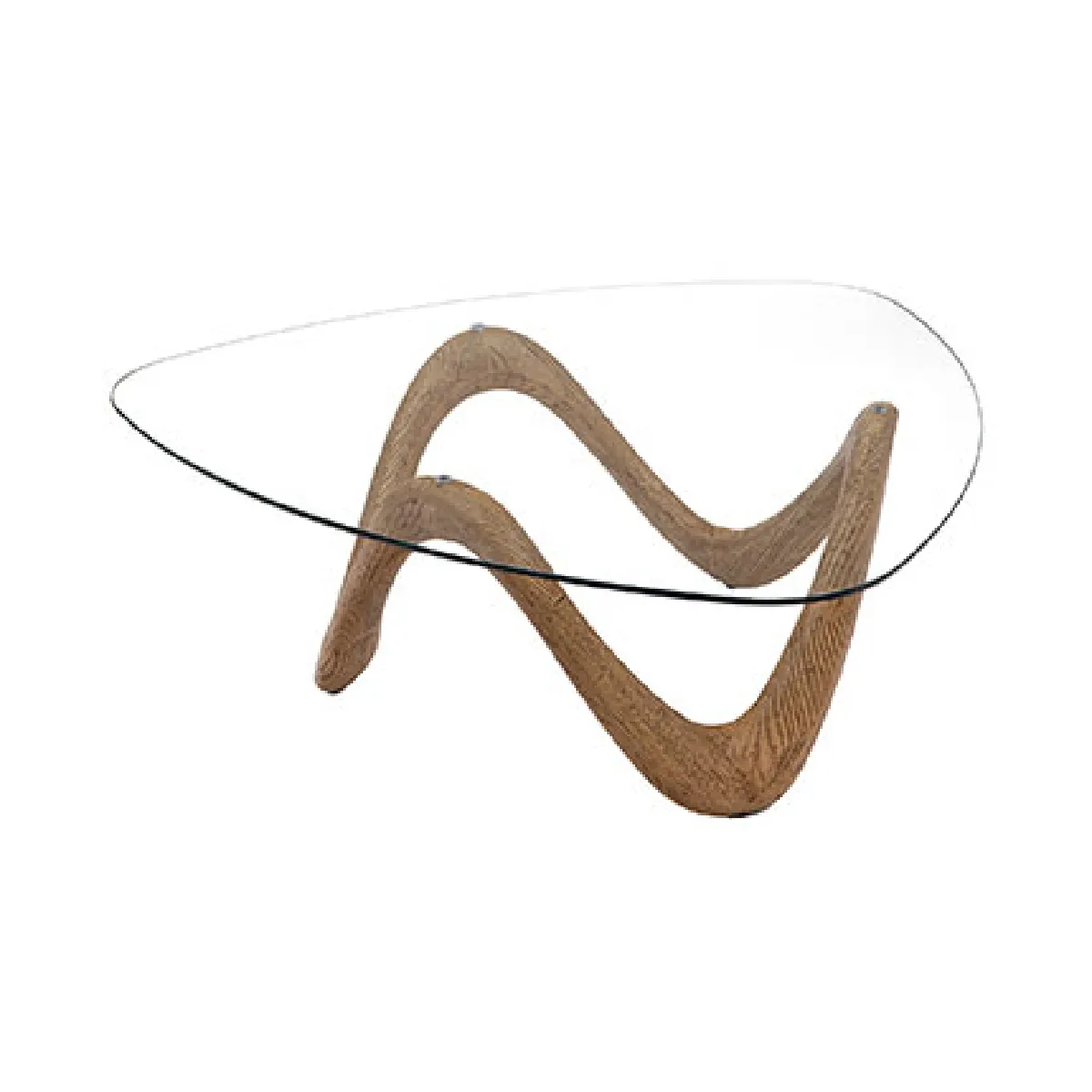 Mes Table basse verre et chêne - Transparent