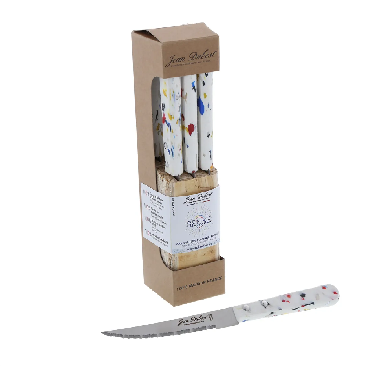 Jean dubost bloc couteaux steak - Blanc