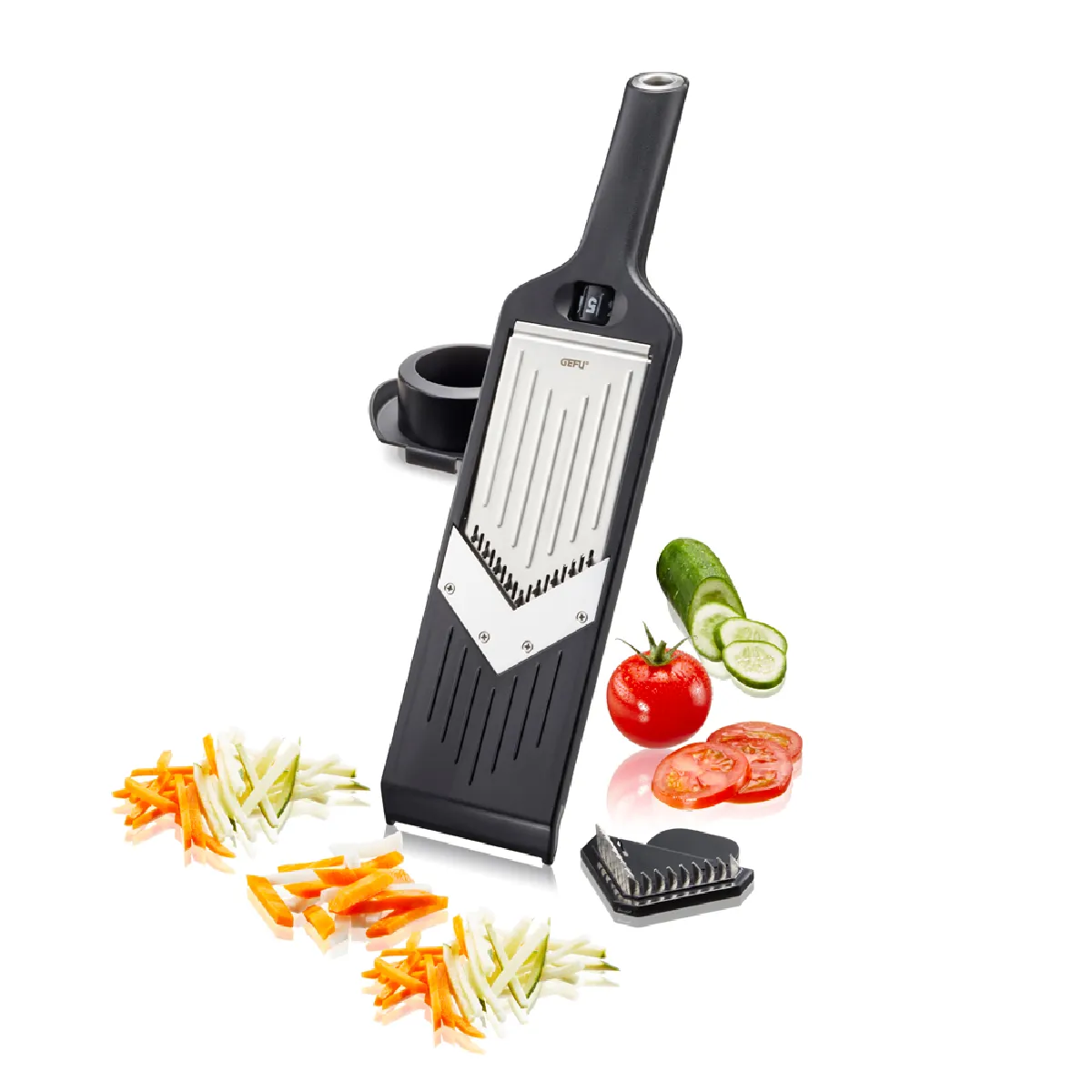Gefu Noir Mandoline Multifonctions Violi 2.0 - Acier Inoxydable (Inox) - Image 3